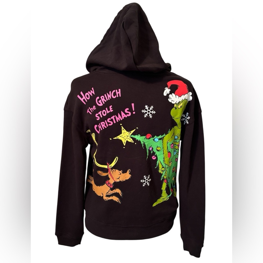 HOW THE GRINCH STOLE CHRISTMAS Black Hooded Sweatshirt Size XSmall (Juniors)